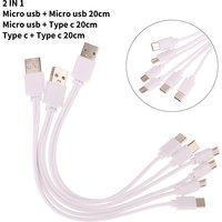 2 In 1 USB Male To Micro USB/Type-C Splitter Data Transfer Charging Cable For For Android Smartphones Tablet Dual Micro USB