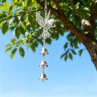 Mini Lucky Hummingbird Wind Chimes Metal Wind Bell Breeze Dancing Hanging Car Pendant Garden Window Tree Decor 3 Bells with Hook