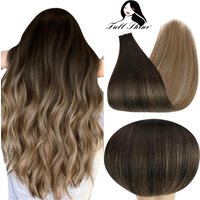 Extensions de Cheveux Humains 100% Naturels Remy, Bande Adhésive Brillante, Trame de Peau Sans Couture, Colle pour Documents, pour Femme