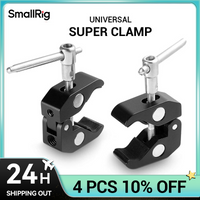 SmallRig Super Clamp 2 PCS Pack w/ 1/4" and 3/8" Thread for Cameras/Lights/ Umbrellas/Hooks/Shelves/Plate Glass/Cross Bars 2058