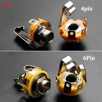 10Pcs Electric Guitar Input Jack For All Electric Guitar & Bass Guitar 1/4"" (6.35mm) Mono Jack Socket Nut & Washer