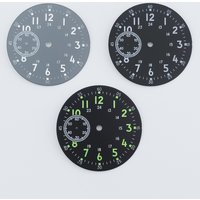 Manbushijie 38.9mm black gray sterile watch dial luminous marks dial fit ETA 6497 or st36 movement