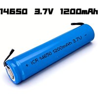 14650 battery 3.7V 1200mAh Rechargeable lithium battery with solder tabs for Speaker Flashlight Cordless screwdriver Smartwatch