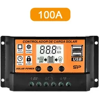 Solar Charge Controller 12V/24V PWM 10A- 100A with Adjustable LCD Display Timer Setting EESBAO