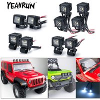 YEAHRUN Side Lights Bumper Luggage Rack Spotlight Mount LED Lamp Set for 1/10 1/8 1/12 1/14 1/18 1/24 RC Crawler Car Truck Parts