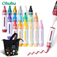 Ohuhu Acrylic Paint Markers 18 Colors Reversible Tip Jumbo Chisel & Round Acrylic Markers Excellent Coverage Paint Pens Mauna Ke