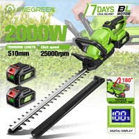 Onegreen 20000RPM Brushless Electric Hedge Trimmer Efficient 2000W Cordless Garden Shrub Pruning Tool For Makita 18v Battery Pin
