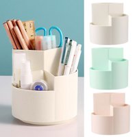 Household Plastic Pen Holder Rotatable Multifunctional Makeup Brush Organizer Box Large Capacity Stationery Box
