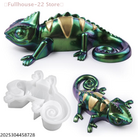 【MAX-22】3D Chameleon Lizard Silicone Mold DIY Handmade Reptile Crystal Epoxy Resin Plaster Craft Casting Molds Home Decor