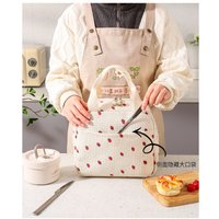 1pcs Portable Thermal Lunch Box Bag Floral Corduroy Lunch Bag Printed Food Handbags Waterproof Office Cooler Ice Insulated Case