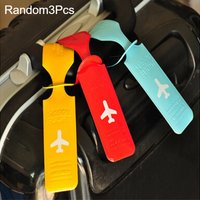 Random 3Pcs Travel Luggage Tag Cover Suitcase ID Baggage Tag Holder Letter Baggage Boarding Tags Portable Label Creative Accesso