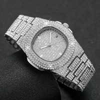 2026 Full Sky Star Waterdrop Quartz Watch with Full Diamond Band for Men and Women, Light Luxury Steel Strap Watch