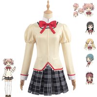 Puella Magi Madoka Magica Kaname Akemi Homura Tomoe Mami Miki Sayaka Cosplay JK School Uniform Wig Costume Halloween