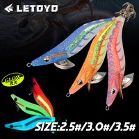 LETOYO 2.5# 3.0# 3.5# squid bait Luminous squid Jig Fishing Lure Artificial bait For Webfoot Octopus Cuttlefish sea fishing lure