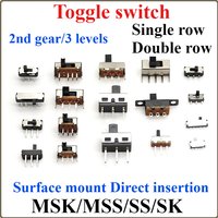 20PCS Slide Switch Micro-power Toggle Switch Single and Double-row Direct-inserted Horizontal Sliding Second Gear Third Gear