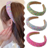 1pcs Sponge Padded Hairband Wide Headband Candy Color Headbands Adult Hair Jewley Accessories for Women Girls