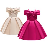New Halter Strapless Pleated Girls Princess Dress Summer Solid Color Girls Dress Piano Performance Gown 2-10 Years Kids Clothes