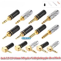 Soldering Jack 3.5mm 4.4mm 2.5mm Stereo Straight / Angle Earphone Plug 3 4 5 Pole TRS TRRS TRRRS Headset DIY Repair Replacement