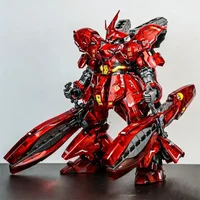 RG 1/144 Electroplated Translucent Fukuoka Sazabi Assembly Model Kit Action Figure Toy Collectible Desktop Ornament Model Doll
