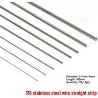 316 Stainless Steel Wire Straight Bar Dia 0.4mm-6mm Straightening Wire Argon Arc Welding Wire Corrosion-resistant Length 500mm