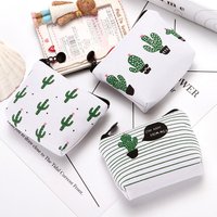 1pcs Adorable cactus Creative Canvas Triangular Cactus Money Bag For Small And Fresh Plants Coin Purse Handbag Clutch Bag