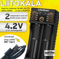 Ładowarka LiitoKala Lii-202 18650 1,2 V/3,7 V/3,2 V/3,85 V 21700 20700 2665014500 Inteligentna ładowarka do akumulatorów litowo-jonowych NiMH 16340