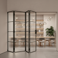 Indoor Exquisite French Style Manual Folding Door Durable Silent Opening Accordion Folding Doors Household Fold Up Doors
