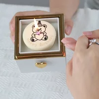 2025 New Style Christmas Valentine's Day Surprise Gift Rotating Hidden Jewelry Box Magical Little Bear Ring Cake Box Jewelry