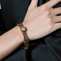 Hot Sell Retro Grass Pattern Relief Shiny Crystal 925 Sterling Silver Female Bangle Jewelry Women Party Gifts 2026 New Style
