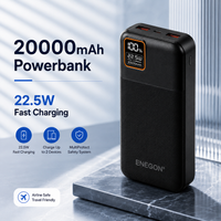 ENEGON 20000mAh Power Bank 22.5W PD Fast Charging Portable Charger USB-C USB-A Micro USB LED Display External Battery for iPhone Xiaomi Redmi Poco