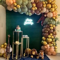 60Pcs 10 Inch Latex Balloons Sage Green Dark Brown Beige Metallic Gold Birthday Wedding Baby Shower Party Decoration