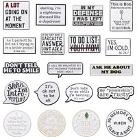 Inspirational Quotes Enamel Pins Black White Banner Dialog Box Brooches Lapel Backpack Badge Jewelry Gifts For Friends