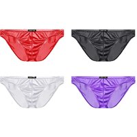 Underwear For Man Sexy Jockstraps Men's Briefs Ice Silk Smooth Thin Breathable Hot Panties Satin Sheen Low Waist U-Cupped