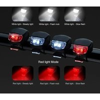 Bike Light Set Silicone Waterproof Bicycle Head Front Lamp and Taillight Flashlight for Bike Warning Lights