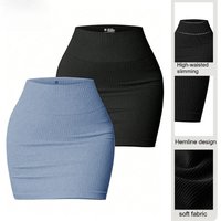 Women Seamless Solid Color Hip Wrap Skirt Tummy Control Anti Chafing Yoga Skirt Slim Fit Casual Butt Lift Fashion Mini Skirt