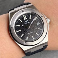 Tandorio 40mm White Checkered Grid Dial Japan NH35 Mechanical Men Wristwatch Sapphire Glass Steel Bracelet Date Stick Index