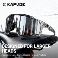 KAPVOE New Large Size Cycling Sunglasses Glasses Outdoor UV400 Sports MTB Goggles Bike Driving Glasses Men Road Bicycle Glasses