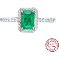 Charm Luxury 925 Silver Tourmaline Paraiba Finger Rings For Women Fashion Green Ring Jewelry Accessories New Bijoux