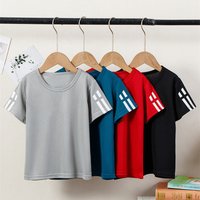 2026 Summer Children's Sets Boys Lightweight Ice-Silk Quick-Dry Suits Sports Short-sleeve Tops Shorts 2Pcs Outfits Kids Clothes