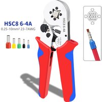 Crimping Pliers Ferrule Sleeves Tubular Terminal Tools HSC8 6-4 0.25-10mm2 Professional Electrician Adjustable Ratche