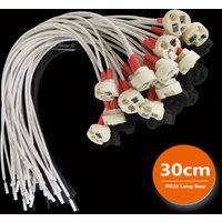 MR16 Lampensockel aus Keramik mit 18AWG 30cm Silikonkabel für LED- und Halogenlampen G4 G5.3 GY6.35 Zubehörstecker