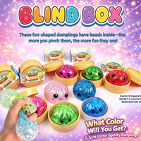 1-6Pcs Dumpling Squishy Viral Hidden Design Glitter Bead , Blind Box with Packaging Box, Realistic Bun Squeeze Stress Relief To