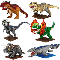 Tyrannosaurus Velociraptor Jurassic Dinosaurs Building Blocks Mini Bricks Figure Assembled Toy For Kids Gift