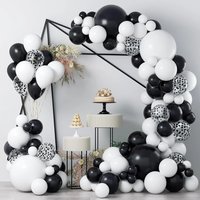 White Balloons Garland Arch Kit Black Confetti Latex Balloon Wedding Graduation Anniversary Decoration Birthday Party Supplies