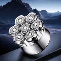 Rechargeable electric shaver with large body hair, long battery life, 7d HEAD Shave strong magnetic suction blade head, washable