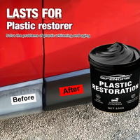 Car Plastic Restorer Paste with Sponge, Auto Plastic Rubber Trim Renovator, UV Protection Long Lasting Plastic Revitalizer for C