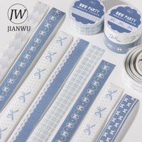 JIANWU Bow Party Series Vintage Lace Bow Tie Gird Landscape Material Collage Washi Tape Creative DIY Journal Stationery