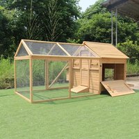 Large Outdoor Wooden Chicken Coop with Metal Door Opener Hen House for Small Animals Like Ducks Rabbits Chickens Cage