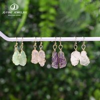 1 Pairs Natural Amethyst Stone Wrapped Copper Wire Earrings for Women Bohe Energy Healing Irregular Dangle Earring Party Gift