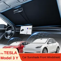 For Model Y Juniper For Tesla Front Windshield Sunshade Thicken Sun Shade Model 3 X S Anti-UV Shading Screen Cover Amagi